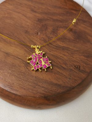 Temple Ruby Kundan Jadau Invisible Necklace