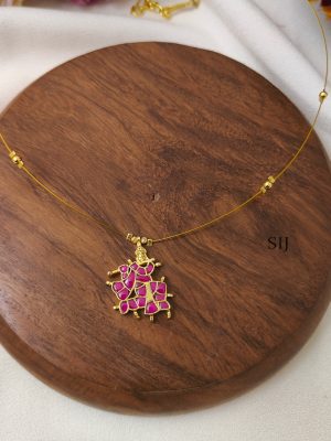 Temple Ruby Kundan Jadau Invisible Necklace