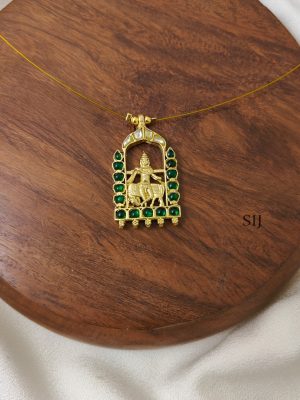 Green Krishna Kundan Jadau Invisible Necklace