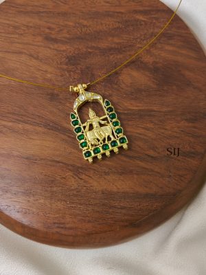 Green Krishna Kundan Jadau Invisible Necklace