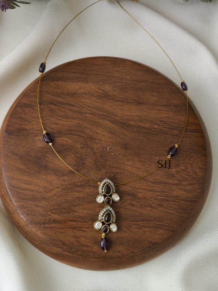 Purple Drop Victorian Invisible Necklace