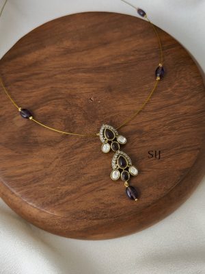 Purple Drop Victorian Invisible Necklace