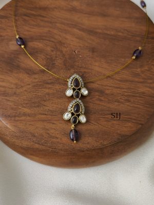 Purple Drop Victorian Invisible Necklace