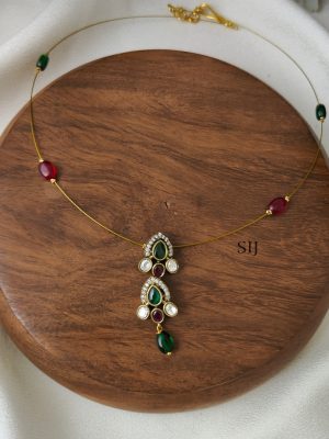 Multi Color Drop Victorian Invisible Necklace