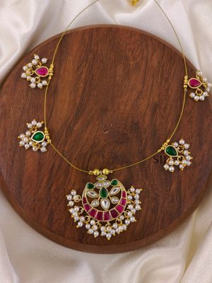 Floral Kundan Jadau Invisible Necklace