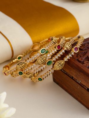 Artificial AD Lakshmi Bangle - Set of 4