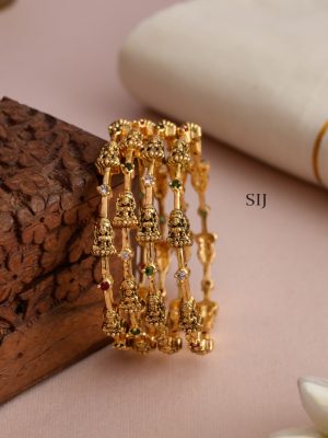 Traditional Matt Lakshmi Bangle - Set of 4