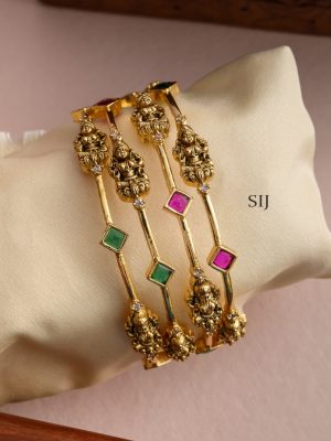 Lakshmi Multi Stone Nakshi Bangle - Set of 4