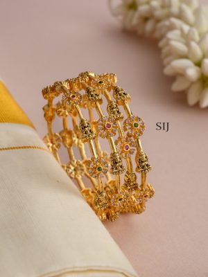 Artificial Floral Lakshmi Bangle - Set of 4