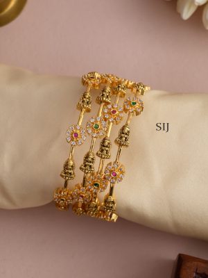 Artificial Floral Lakshmi Bangle - Set of 4