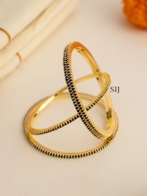 Artificial Blue Thin Bangle - Set of 4