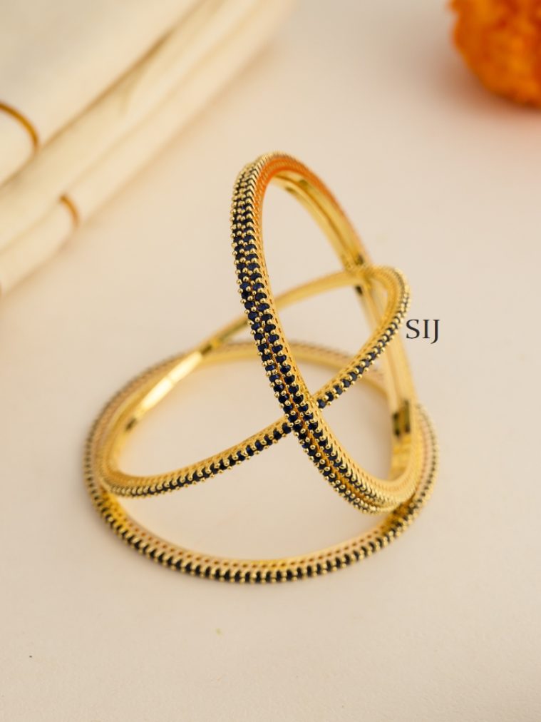 Artificial Blue Thin Bangle - Set of 4