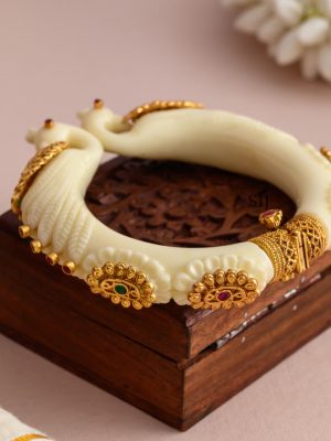 Antique Peacock Openable Kada Bangle