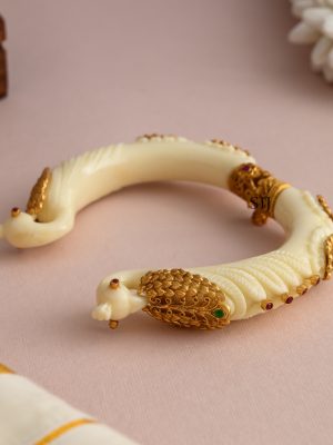 Antique Peacock Openable Kada Bangle