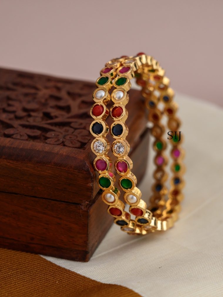 Gold Finish Navratna Gold Finish Bangle