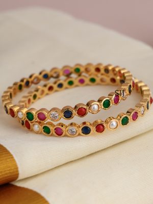 Gold Finish Navratna Gold Finish Bangle