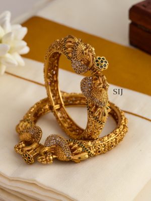 Peacock With Floral Openable Bangle
