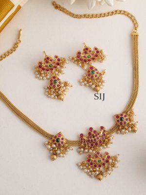 Gold Finish Kemp Stones Necklace