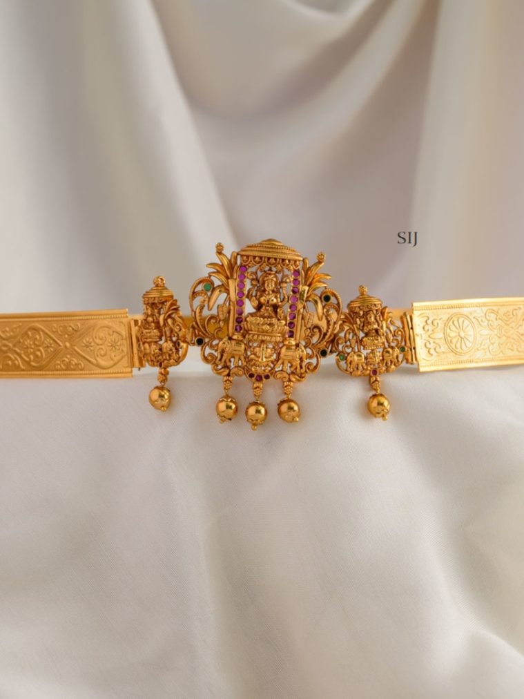 Gold Finish Lakshmi with Elephant Hip Belt