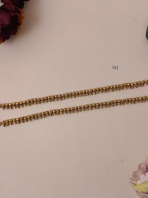 Antique Finish Floral Design Anklets