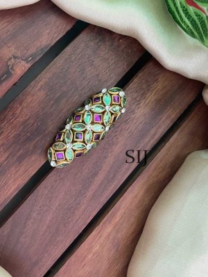 Floral Kundan Saree Pin