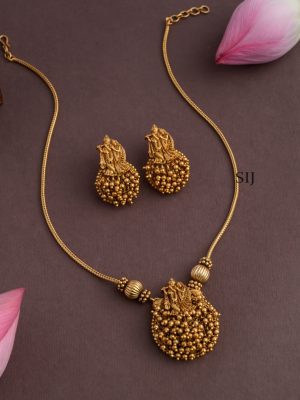 Matt Radha Krishna Gold Beaded Necklace