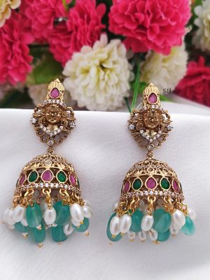 Multi Layers White Beads Haram with God Venkateshwara Pendant