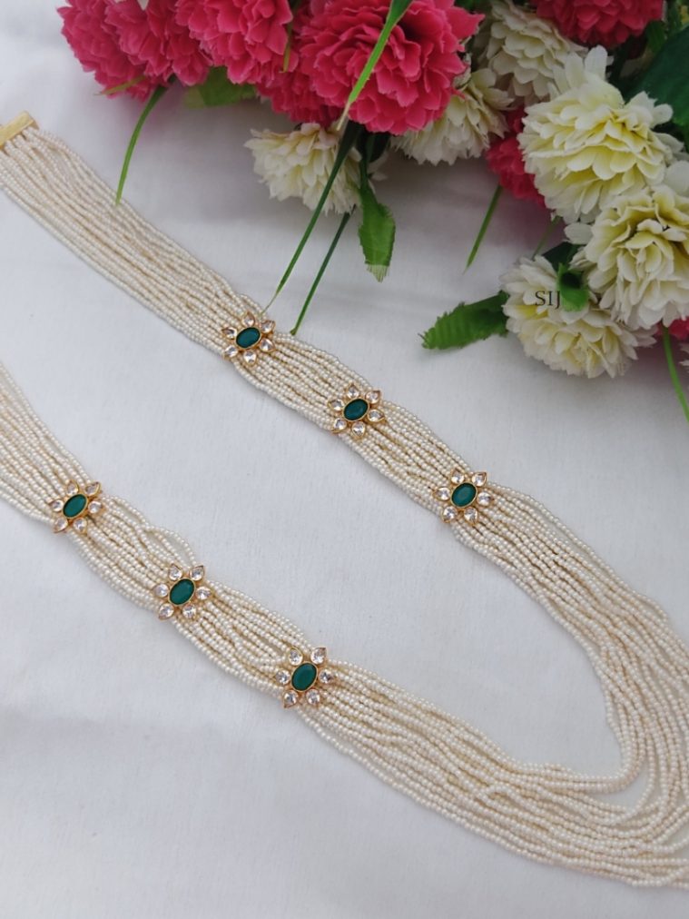 Multi Layers Pearl Beaded Long Necklace