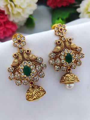 Traditional Multi Color Stones Dual Peacock Choker Set