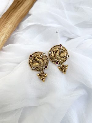 Antique Peacock Screw Earrings