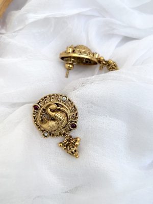 Antique Peacock Screw Earrings