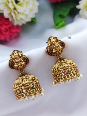 Antique Finish Lakshmi Pendant Long Necklace Set
