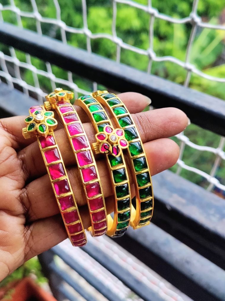 Jadau Kundan Screw Type Bangle