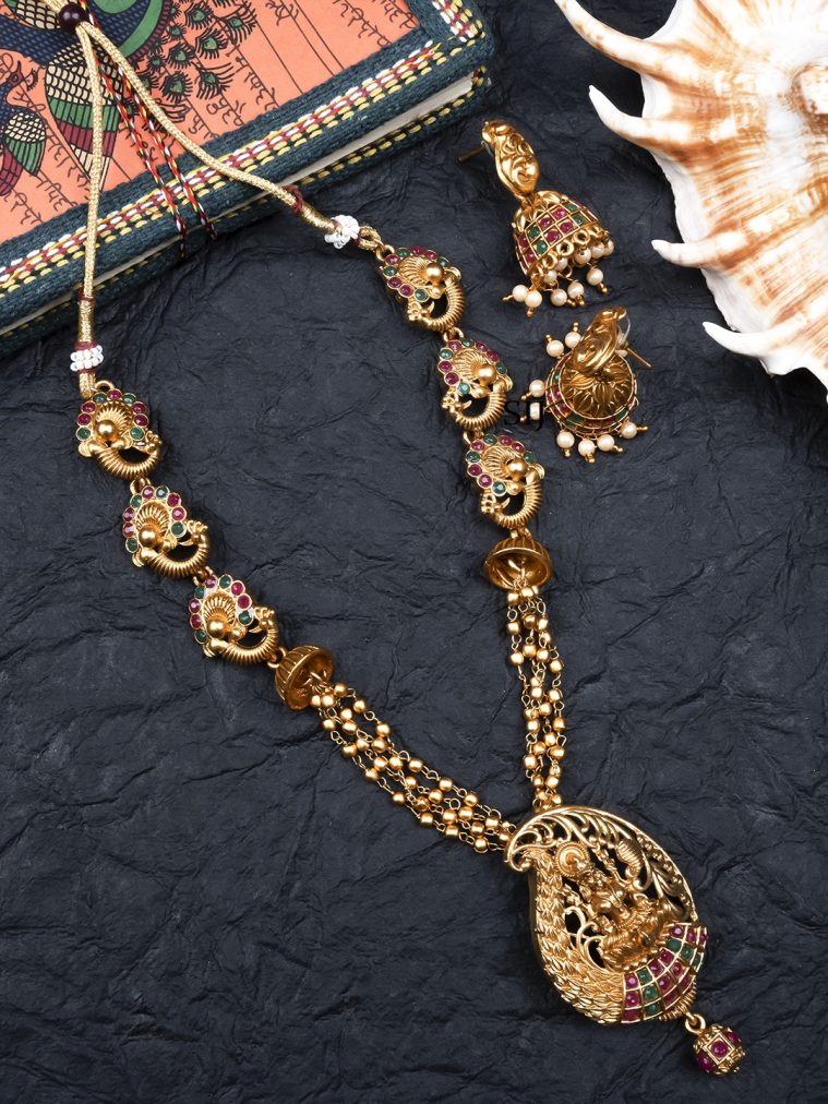 Ruby Kemp Multilayered Lakshmi Pendant Necklace
