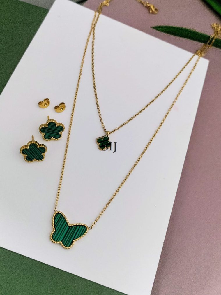 Imitation Blue Butterfly Chain Set