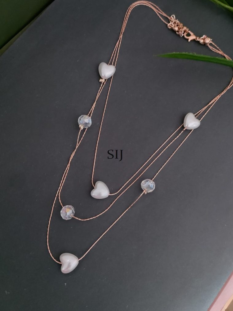 Gold Polish 3 Layer Pearl Chain