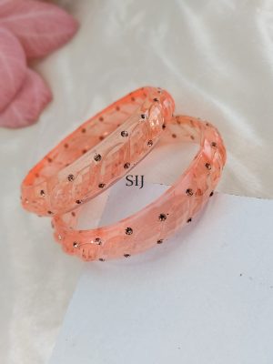 Crystal Cut Thick Kada Glass Bangles