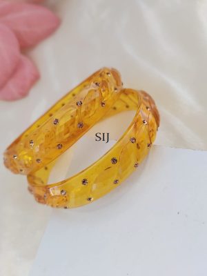 Crystal Cut Thick Kada Glass Bangles