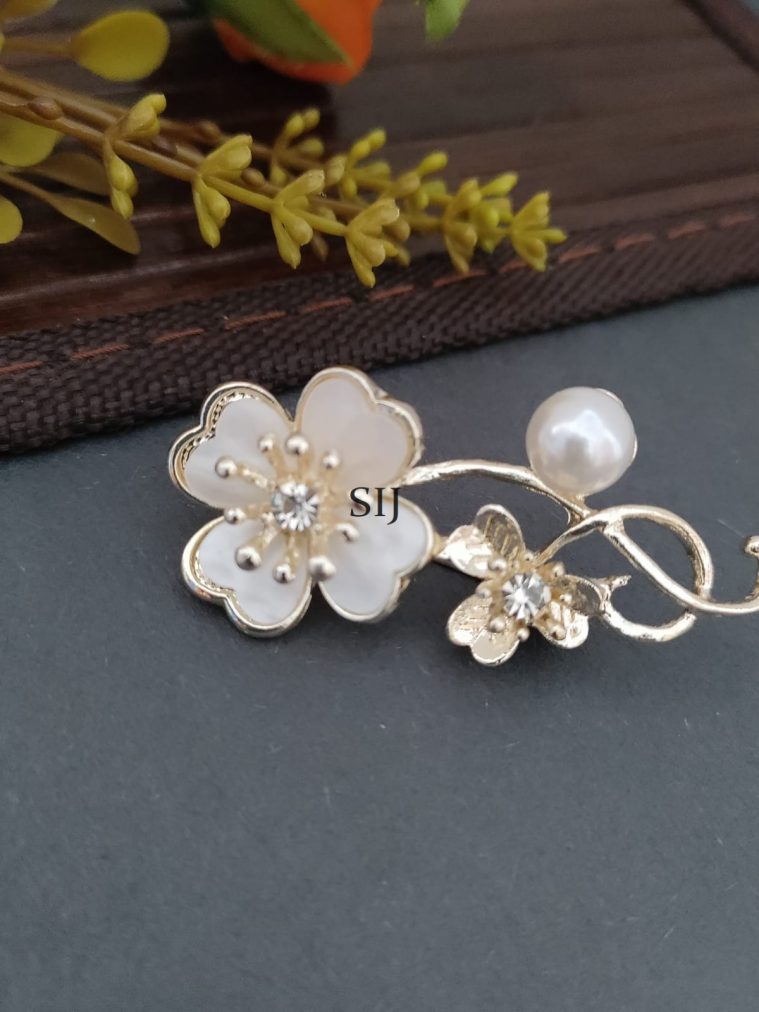 Shell Stone Saree Brooch