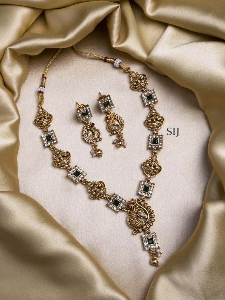 Antique Lakshmi Peacock Necklace Set