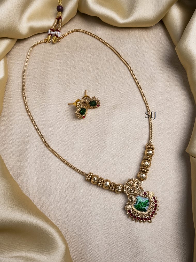 Green Meenakari Beads Necklace Set