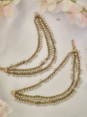 Imitation Three Layers Pearl Ear Chains