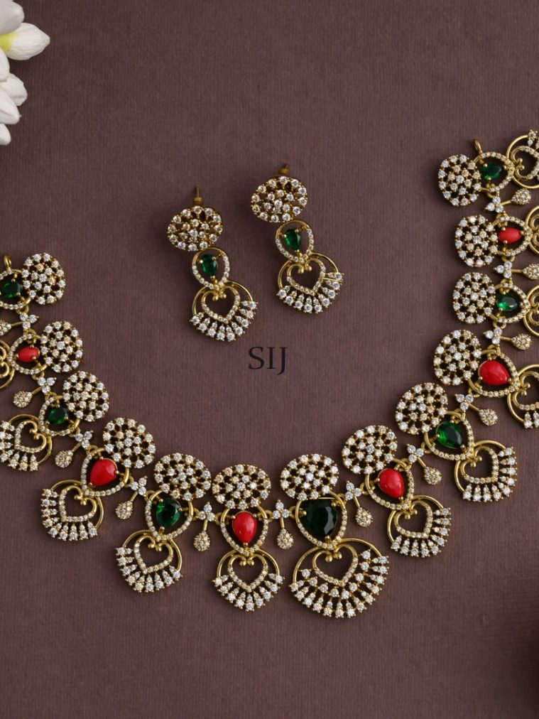 AD Stones with Coral Beaded Necklace