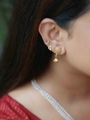 Antique Finish Golden Balls Pearls Short Haram