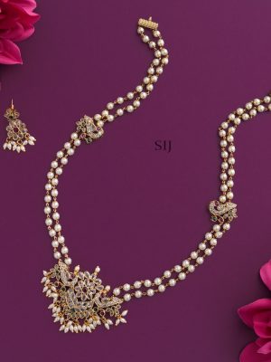 Dual Peacock Kemp &AD Stones Mogappu Pearl Haram