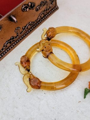Elephant Motif Glass Kada Bangles