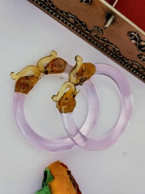 Elephant Motif Glass Kada Bangles
