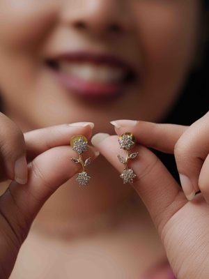 Floral Design AD Stones Necklace Set