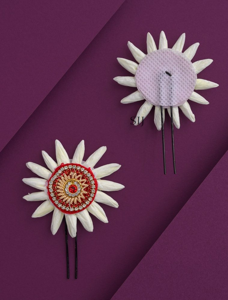 Flower Design Jasmine Buds Jadai Billai U Pin