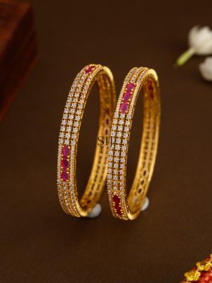 Gold Finish AD Stone Studded Bangles